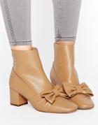 Asos Rayola Bow Ankle Boots - Beige