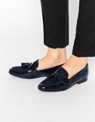 Asos Monty Leather Tassle Loafers - Navy
