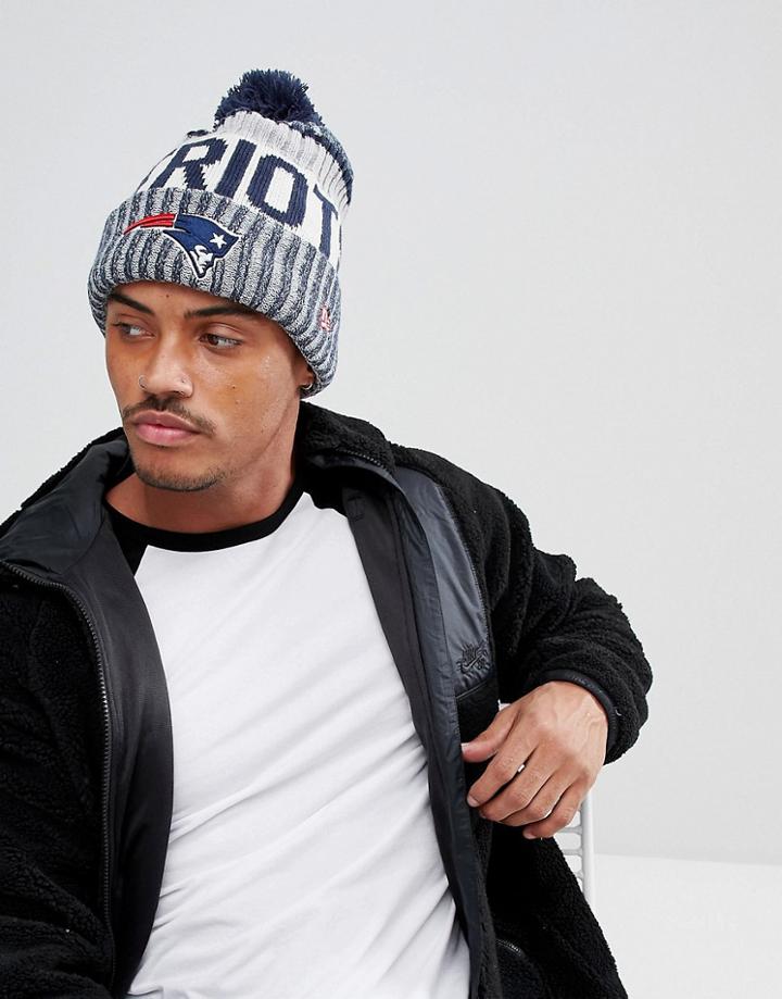 New Era Bobble Beanie New England Patriots - Blue