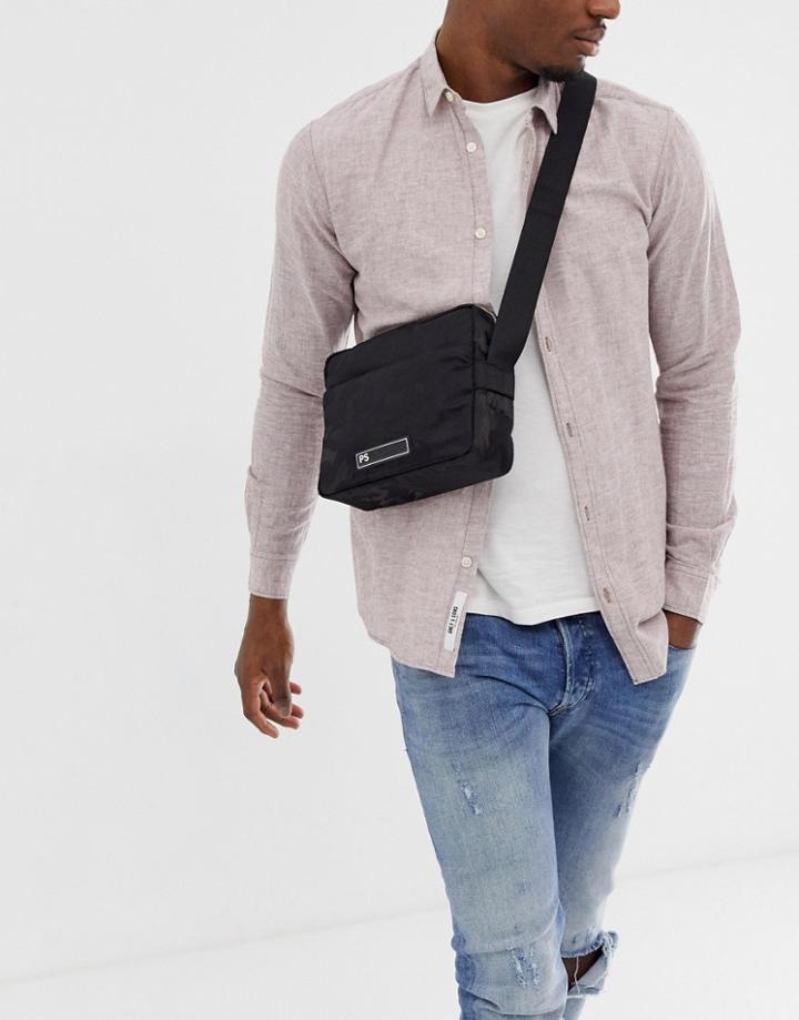 Ps Paul Smith Camo Cross Body Bag In Black