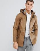 Process Black Hooded Zip Through Jacket - Stone
