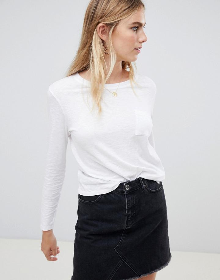 New Look Organic Long Sleeve Tee In White - White