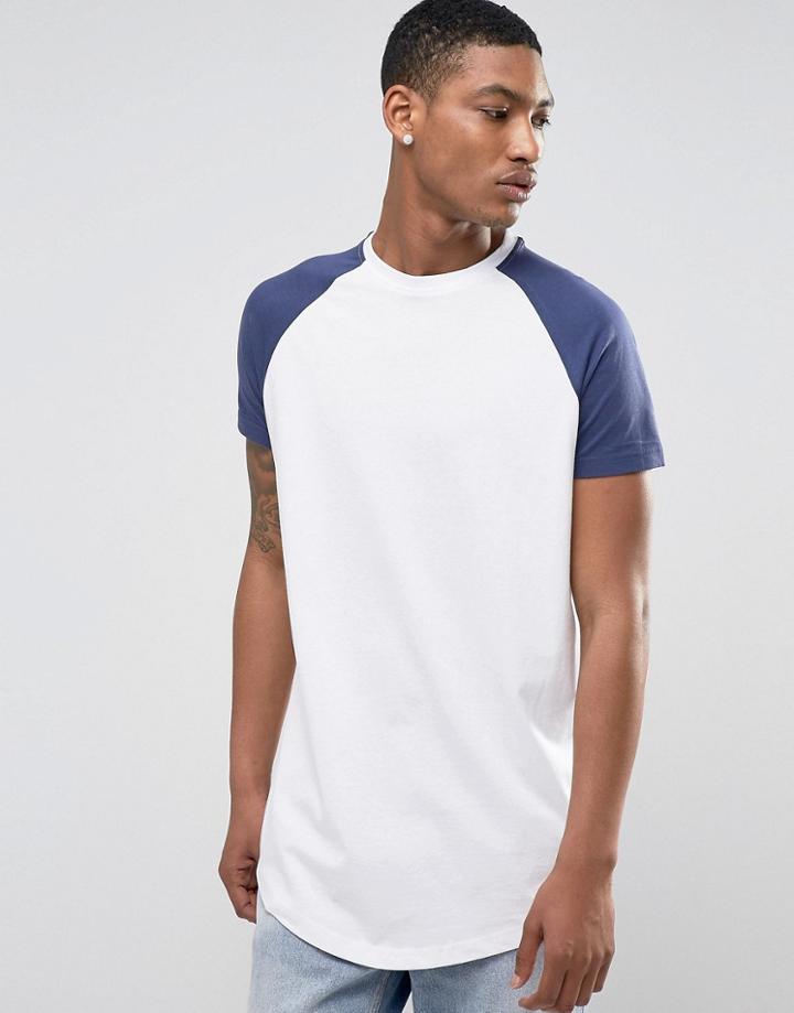 Brave Soul Contrast Raglan T-shirt - Blue