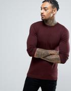 Asos Crew Neck Sweater In Extreme Muscle Fit - Red
