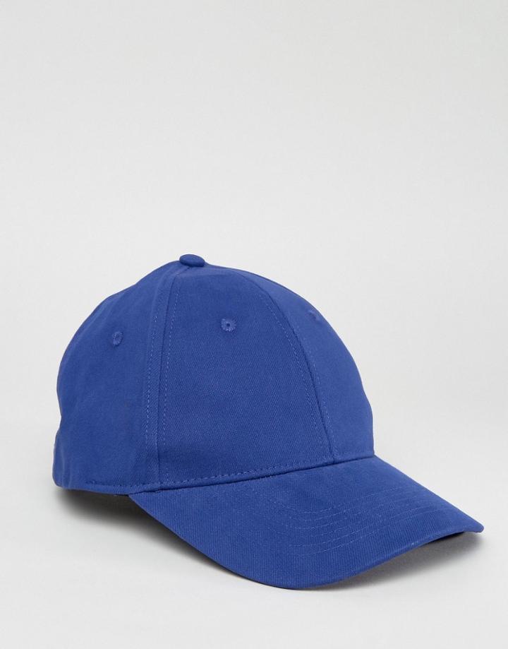 Asos Baseball Cap In Cobalt Blue - Purple