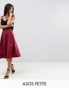 Asos Petite Bow Back Prom Skirt - Red