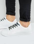 Asos Sneakers In White With Perforation And Camo Lace - White