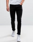 Selected Homme Jeans In Skinny Fit Stretch Denim - Black