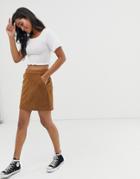 Vero Moda Faux Suede Mini Skirt - Brown