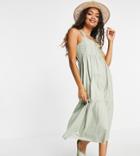 Only Petite Maxi Dress With Lace Detail In Green