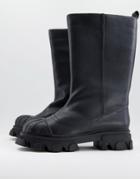Public Desire Man Ajax Toe Cap Rain Boots In Black