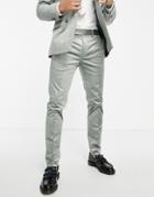 Topman Corduroy Skinny Suit Pants In Light Green