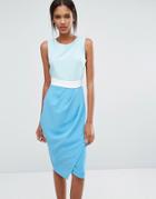 Closet Tri Color Drape Skirt Dress - Multi