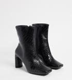 Z Code Z Exclusive Reese Vegan Square Toe Boots In Black Croc
