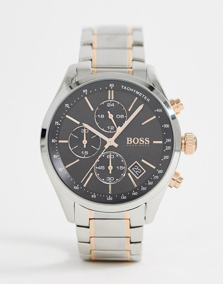 Boss 1513473 Grand Prix Bracelet Watch In Mixed Metal - Silver