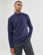 Farah Merriweather Long Sleeve Polo In Navy - Navy