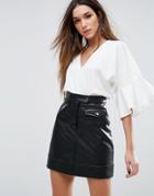 Missguided Frill Sleeve Top - Cream