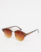Aj Morgan Aviator Style Sunglasses In Tortoiseshell-brown