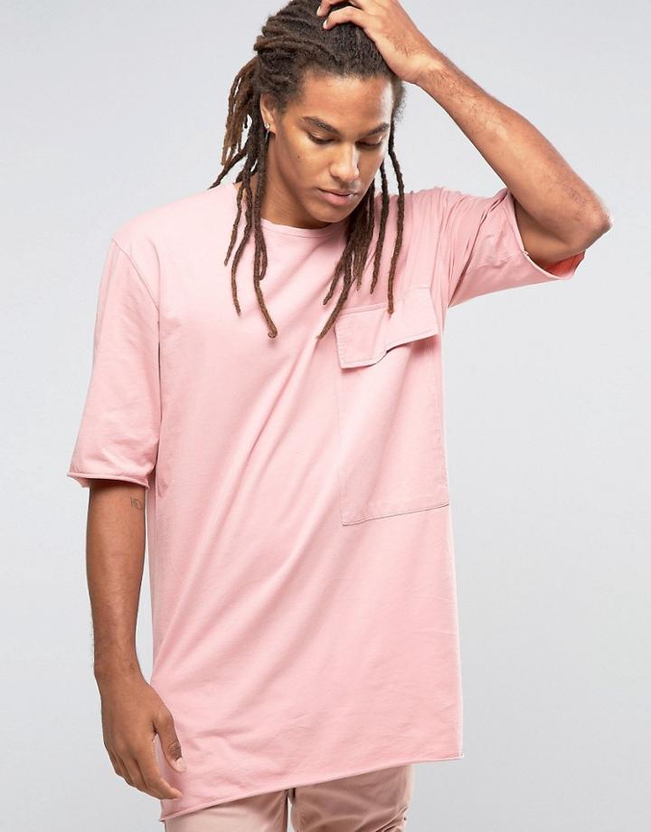 Granted T-shirt With Large Pocket - Pink