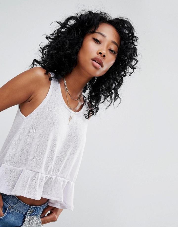 Noisy May Peplum Tank Top - Blue