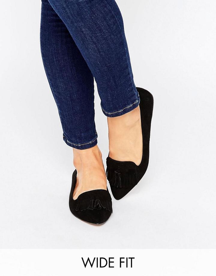 Asos Leo Wide Fit Ballet Flats - Black