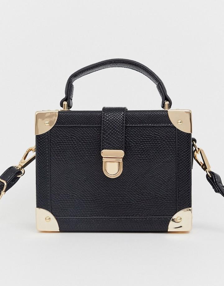 Asos Design Boxy Bag With Detachable Cross Body Strap - Black