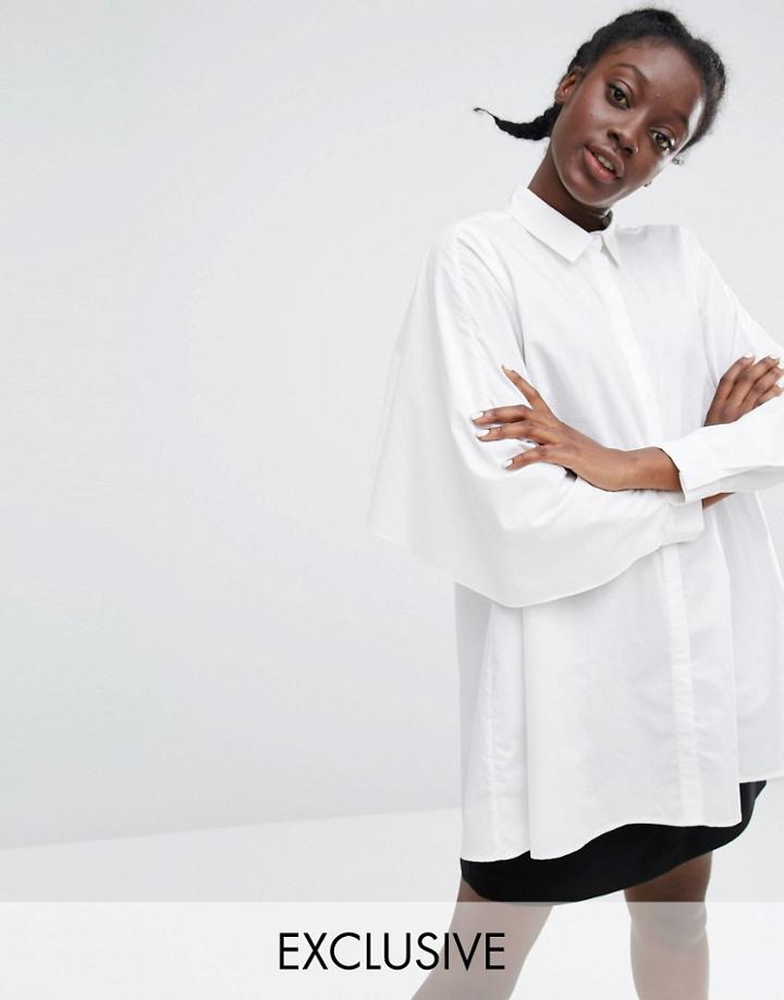 Monki Cape Detail Shirt - White