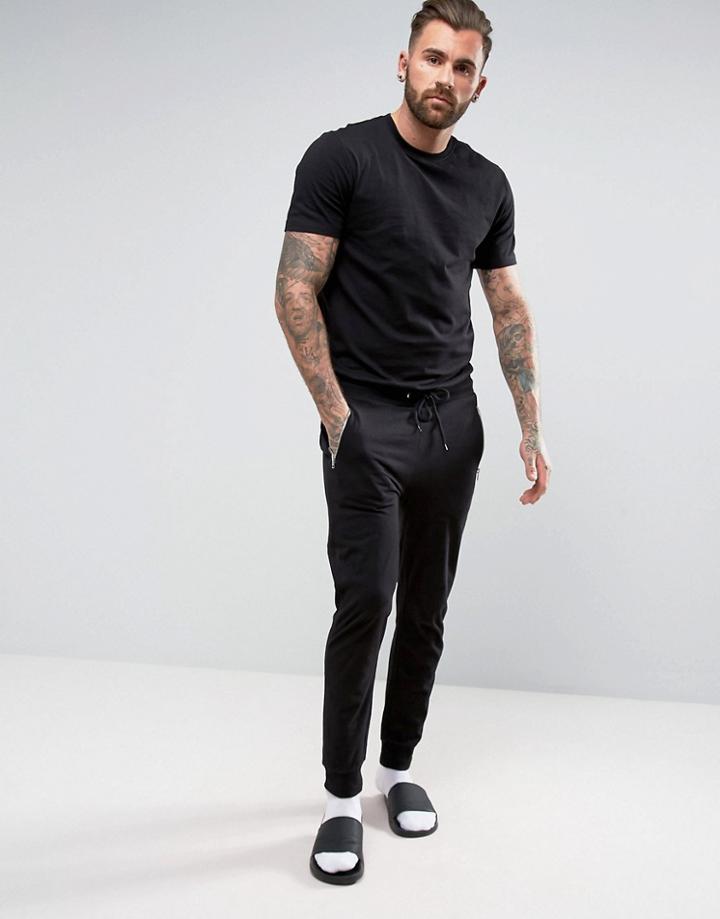 Asos Lightweight Skinny Jumpsuit With Zip Pockets - Black