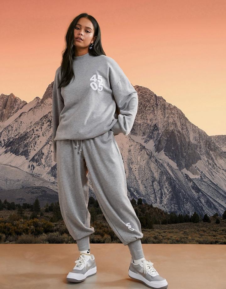 Asos 4505 Unisex Logo Oversized Sweatshirt-grey