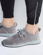 Cayler & Sons Katsuro Sneakers In Gray With Quilted Heel Detail - Gray