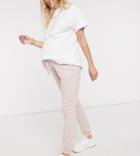 Asos Design Maternity Supersoft Slim Leg Sweatpants In Rose-pink