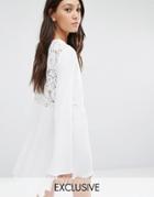 Flynn Skye London Lace Back Mini Dress - White