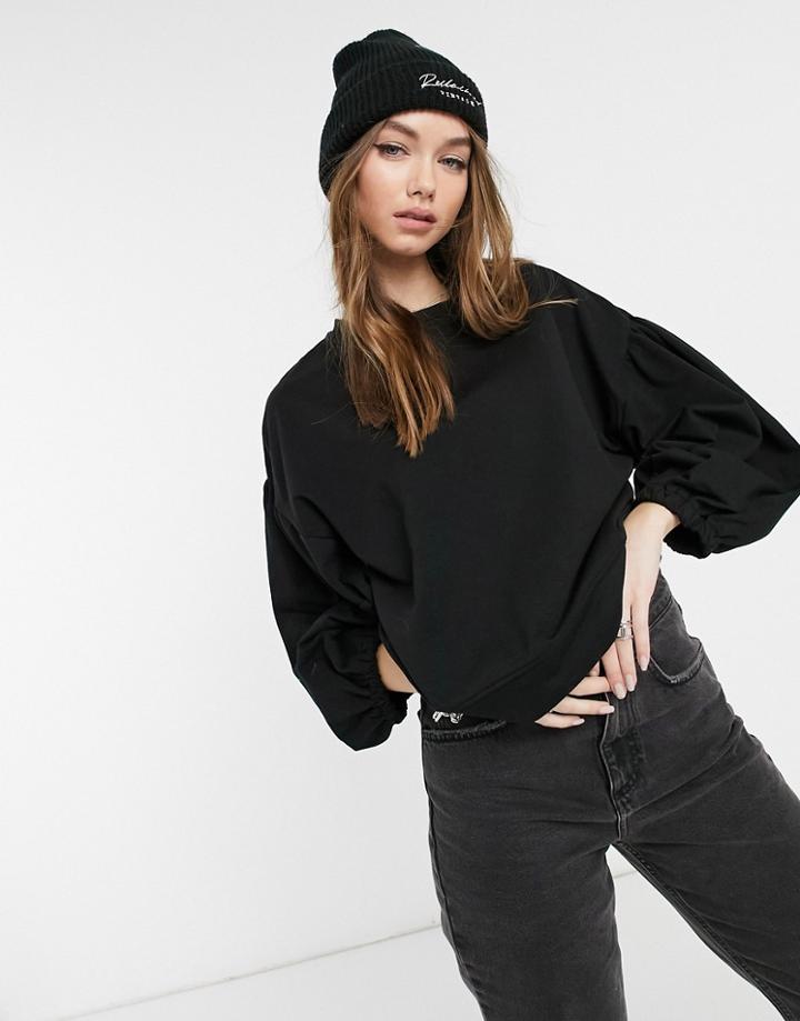 Jdy Sweatshirt With Balloon Sleeves In Black