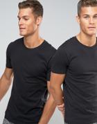Levi's Crew Neck T-shirt In 2 Pack In Regular Fit - Black