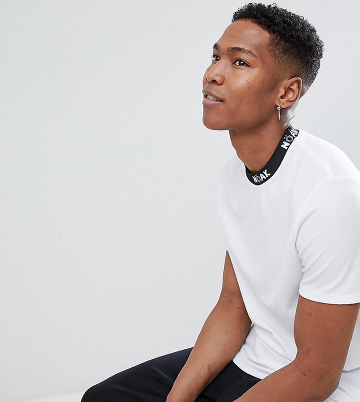 Noak T- Shirt In Sports Jersey With Branded Neck - White