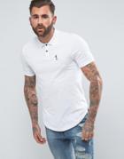 Religion Polo Shirt With Curved Hem - White