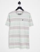 Nike Club Stripe T-shirt In Dusty Green/gray