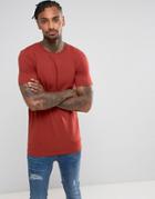 Asos Longline Muscle T-shirt - Red