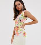 True Violet Square Neck Midi Bodycon Dress-multi