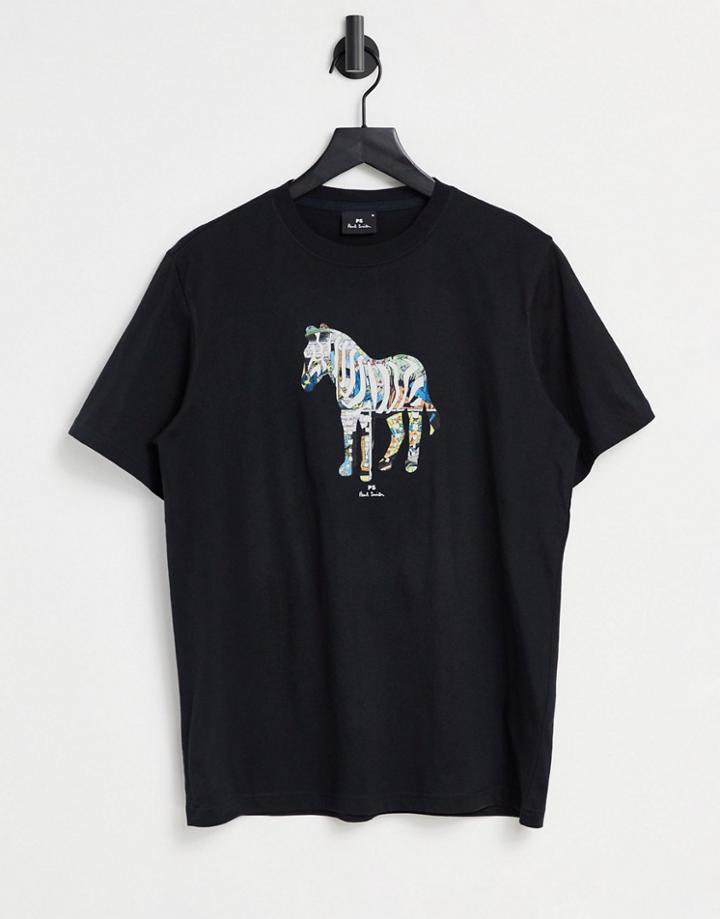 Ps Paul Smith Comic Zebra T-shirt In Black