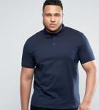 Asos Design Plus Polo Shirt In Navy - Navy