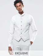 Feraud Premium 55% Linen Vest In Pale Steel Gray - Gray