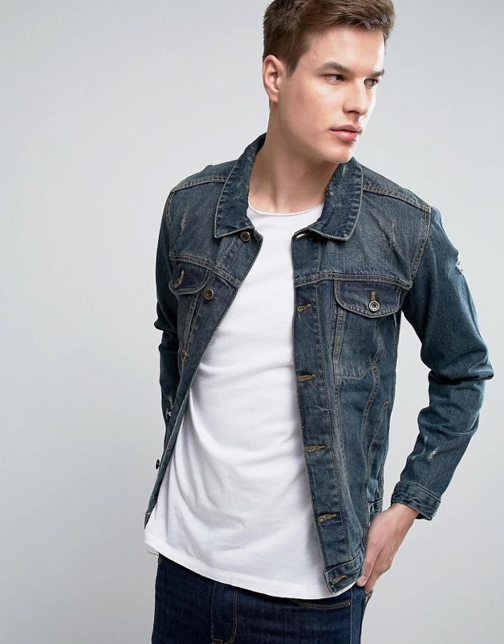 Threadbare Vintage Denim Jacket - Blue