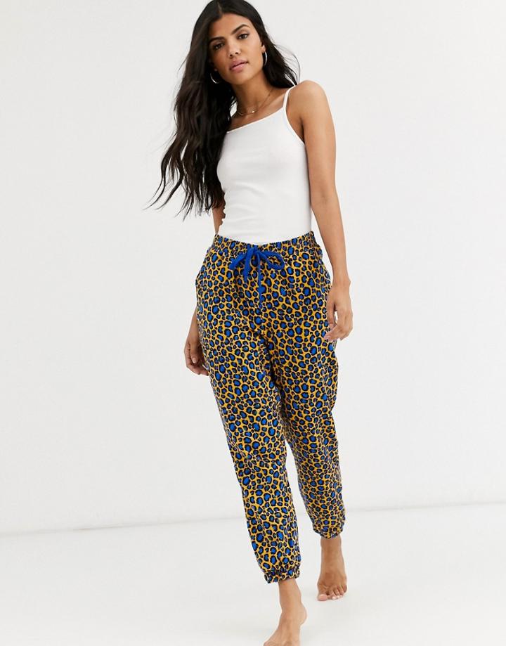 Cotton On Body Dropped Flannel Pants In Leopard-multi