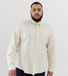 Asos Design Plus Slim Fit Casual Oxford Shirt In Ecru-cream