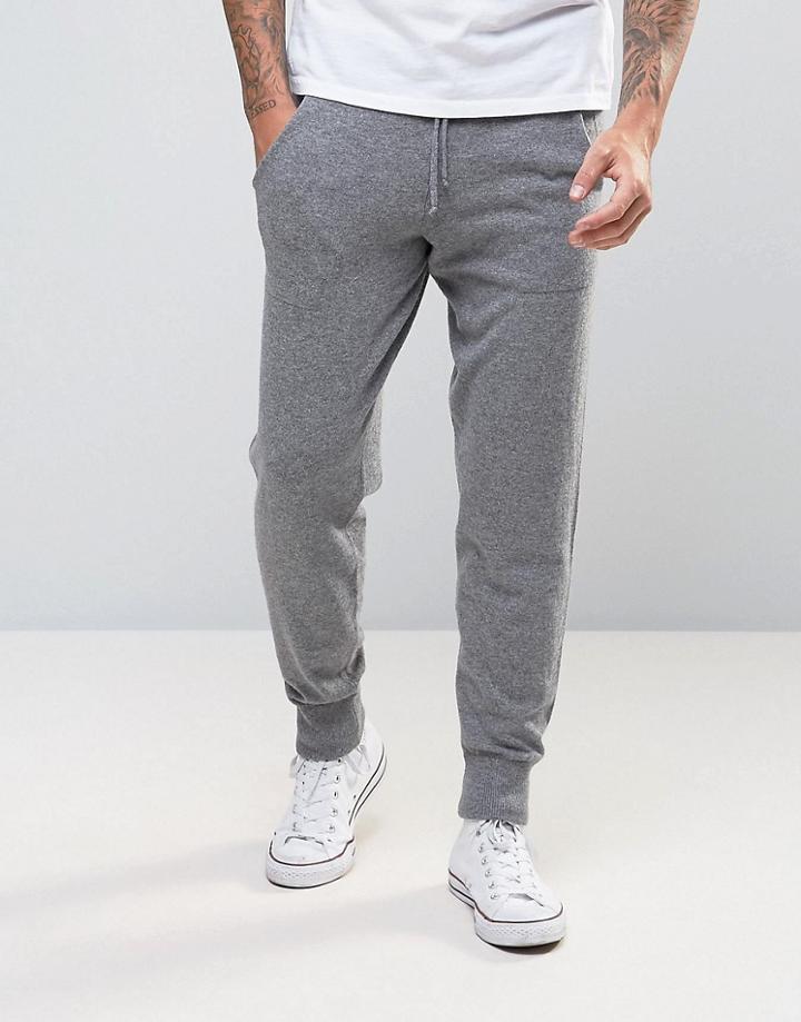 Asos Knitted Joggers In Cashmere Blend - Gray