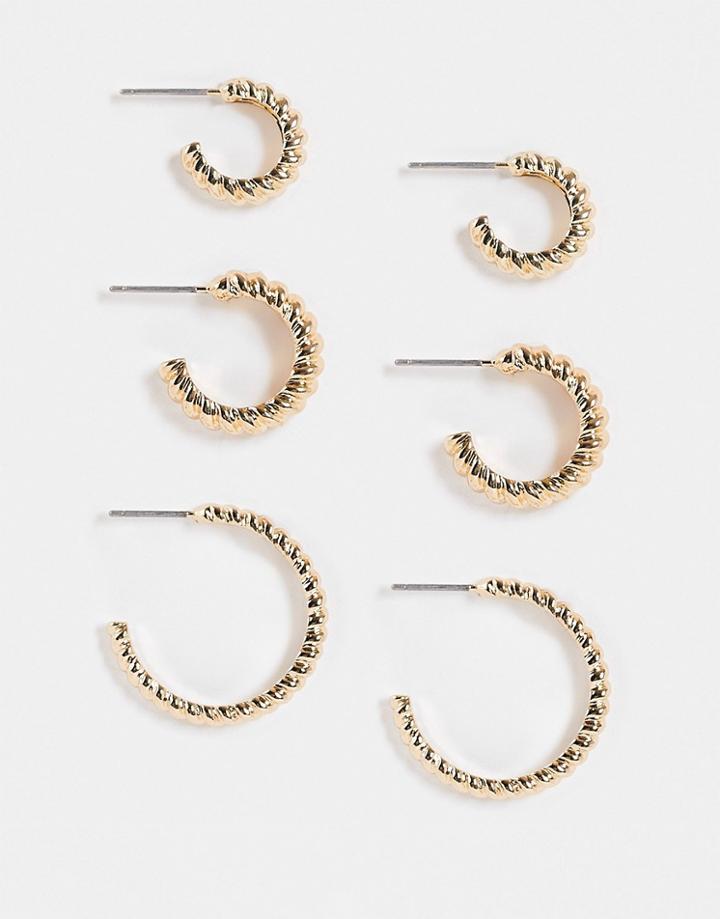 Aldo Ocoelin Pack Of 3 Hoop Earrings In Gold
