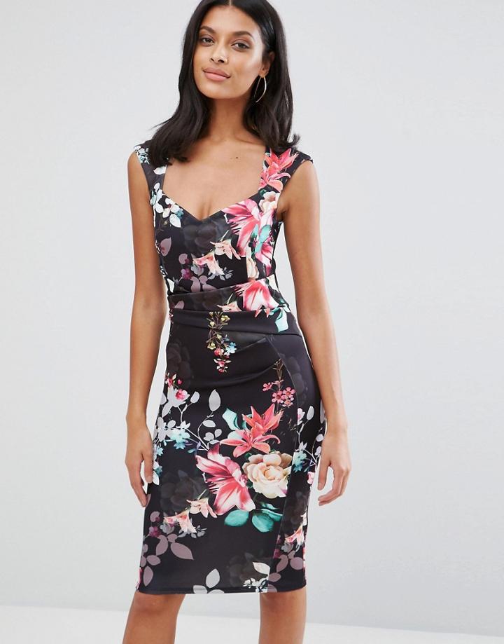 Lipsy Floral Midi Dress - Multi