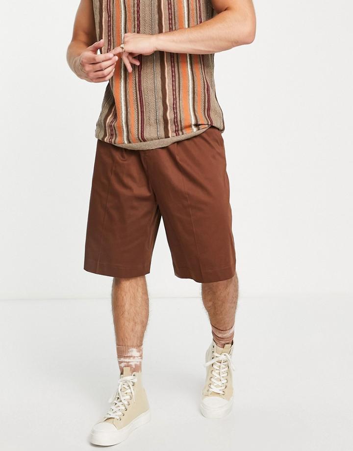 Asos Design Smart Bermuda Shorts In Brown