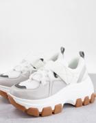 Asos Design Dannie Chunky Sporty Sneakers In White